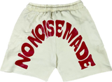 No Noise Made Cream/Red Sweat Shorts