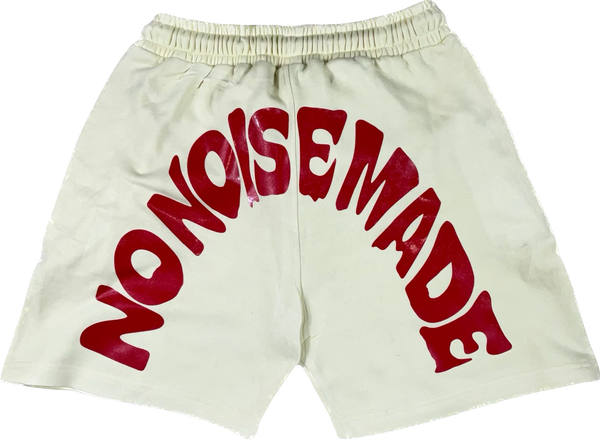 No Noise Made Cream/Red Sweat Shorts